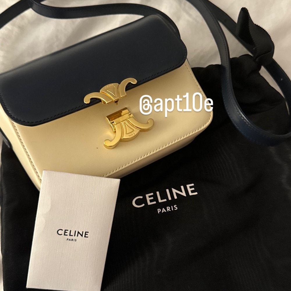 Celine Bi Color NANO TRIOMPHE BAG IN SHINY CALFSKIN